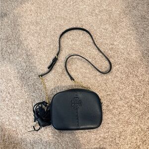 Black Leather Crossbody Bag - Tory Burch